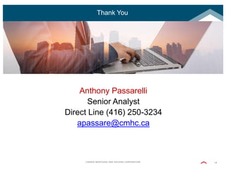 CANADA MORTGAGE AND HOUSING CORPORATION 14
Higher Income Required to Purchase Average Resale Home
Thank You
Anthony Passar...