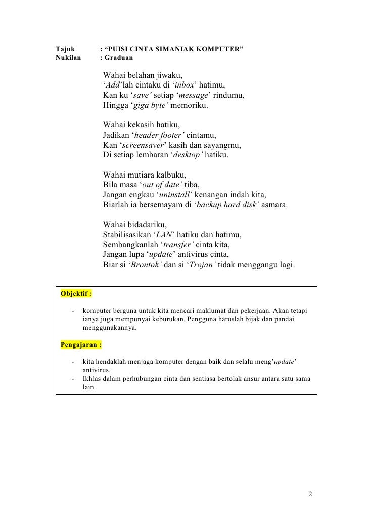 CMH Graduan PUISI CINTA SIMANIAK KOMPUTER CMH Graduan PUISI CINTA SIMANIAK KOMPUTER