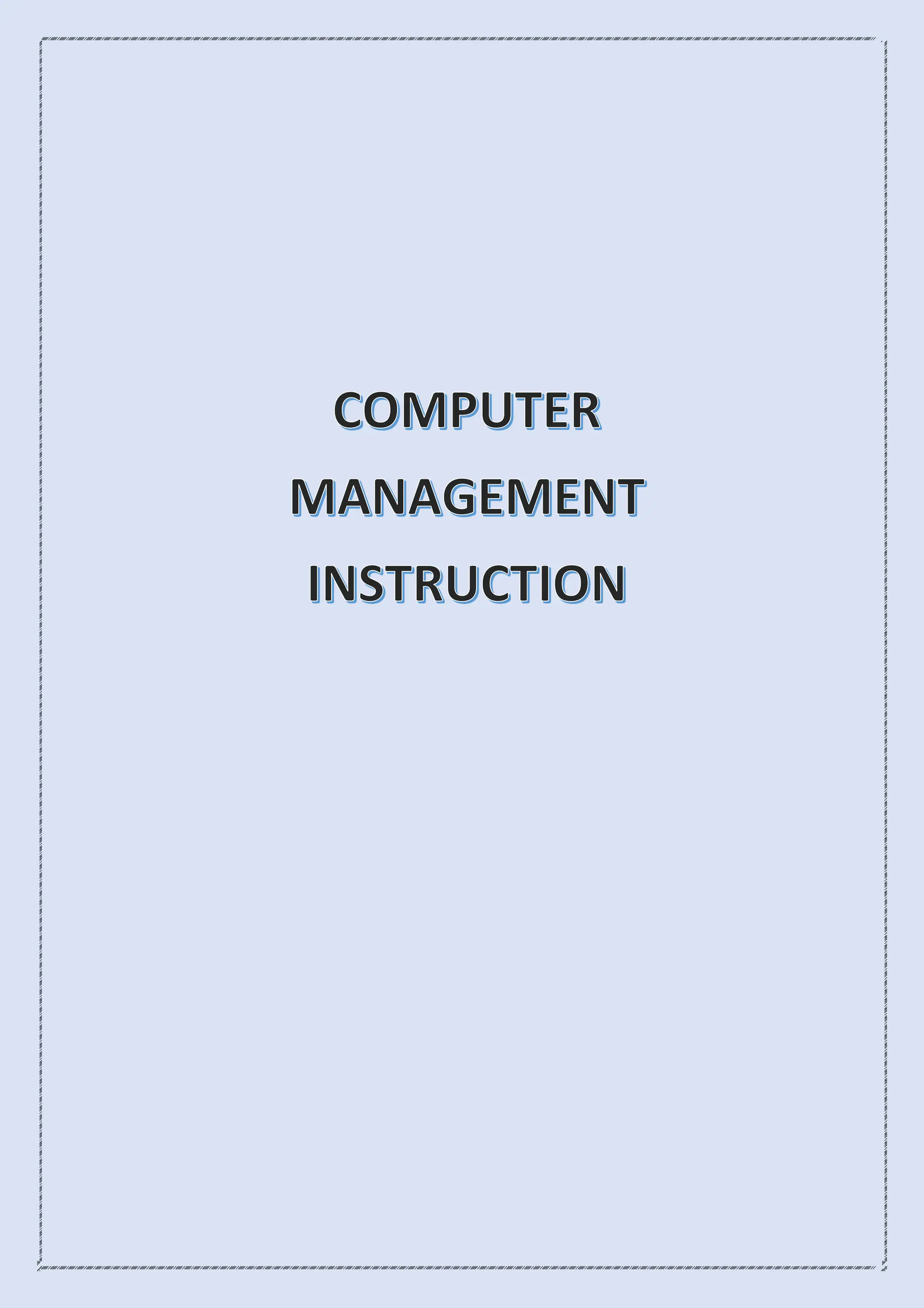 Computer management instructions, Technology PDF