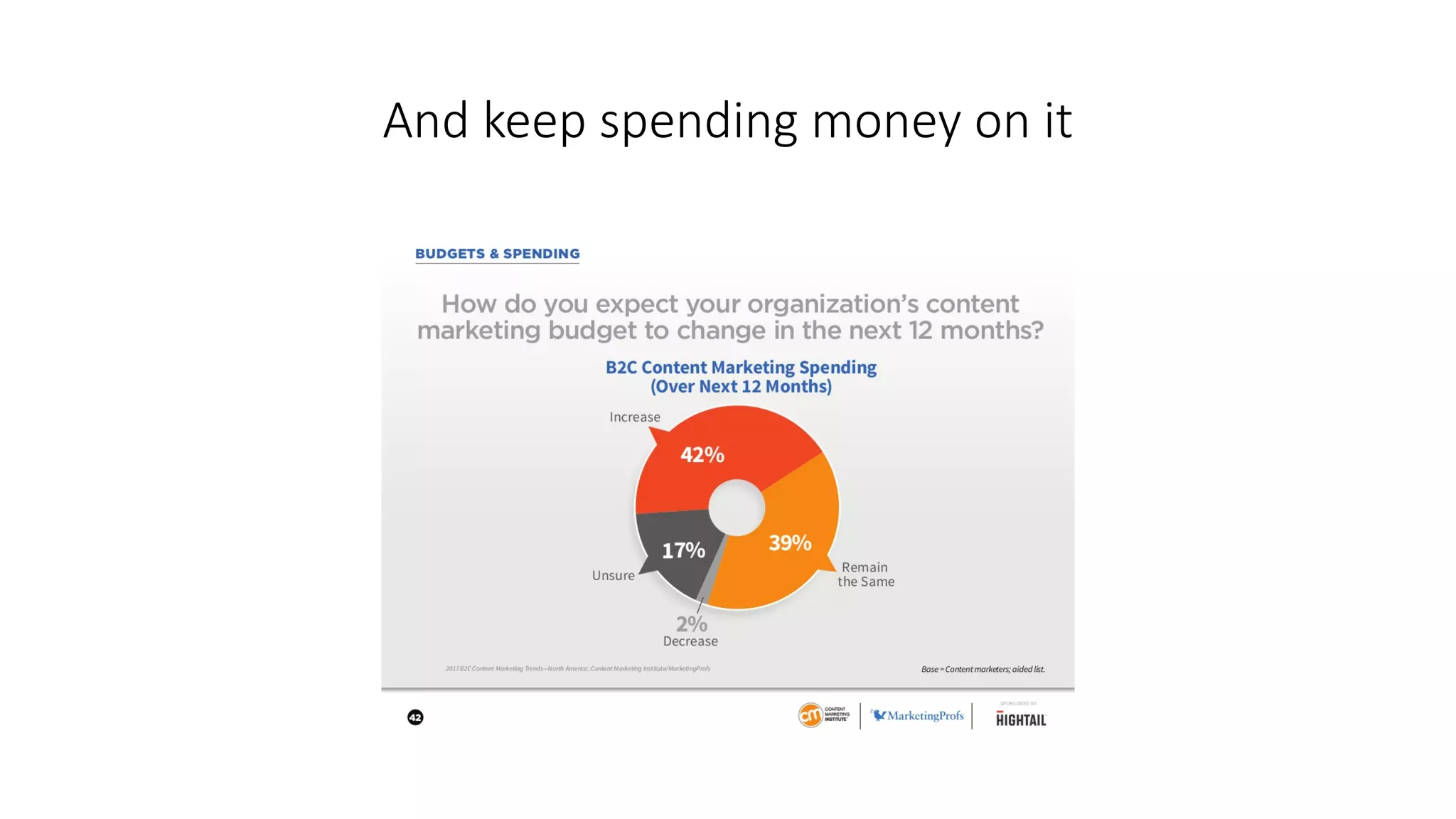 And keep spending money on it