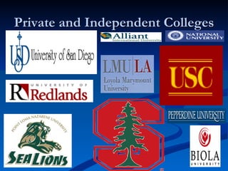 Private and Independent Colleges 