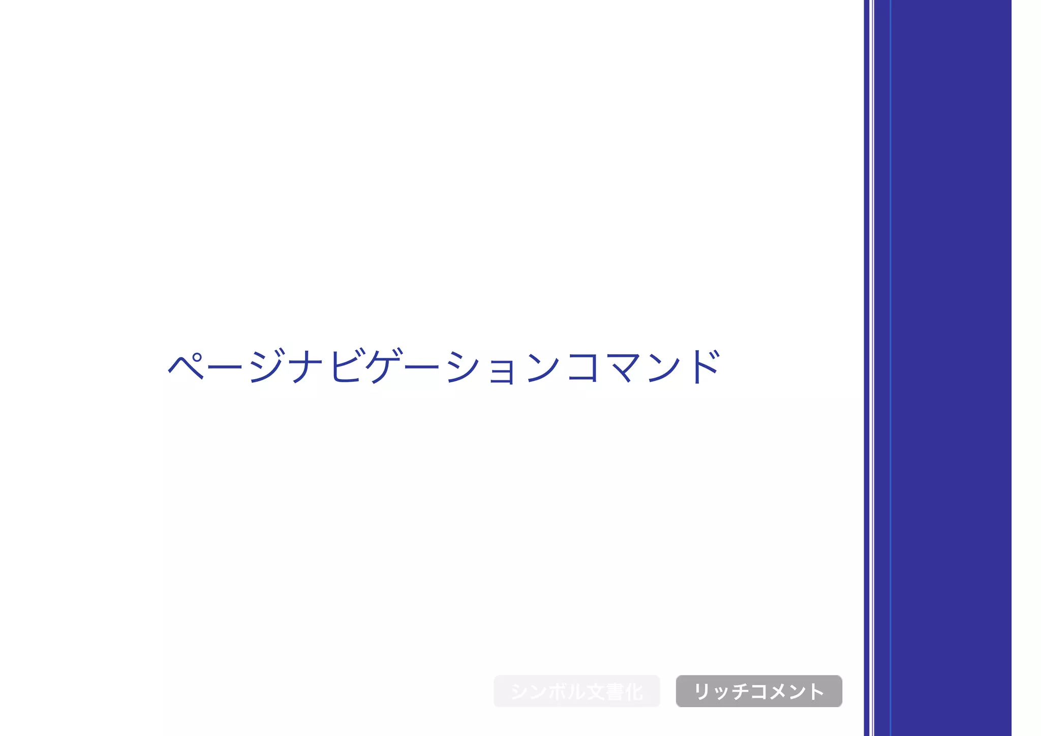 シンボル文書化
ページナビゲーションコマンド
リッチコメント
 