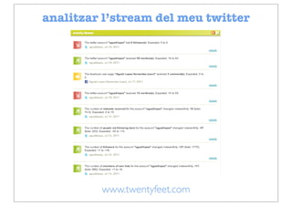 analitzar l’stream del meu twitter




         www.twentyfeet.com
 