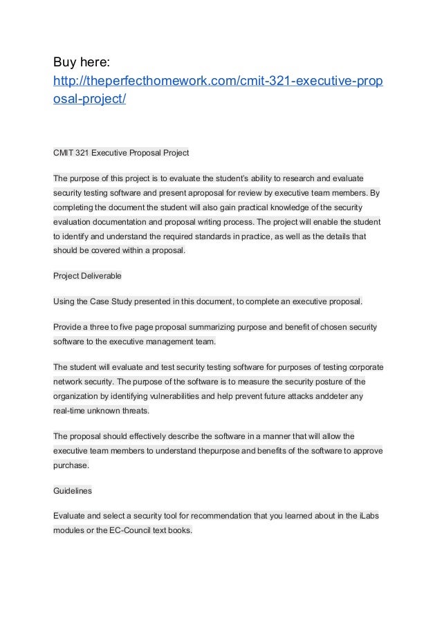 cmit 321 executive proposal project executive proposal example