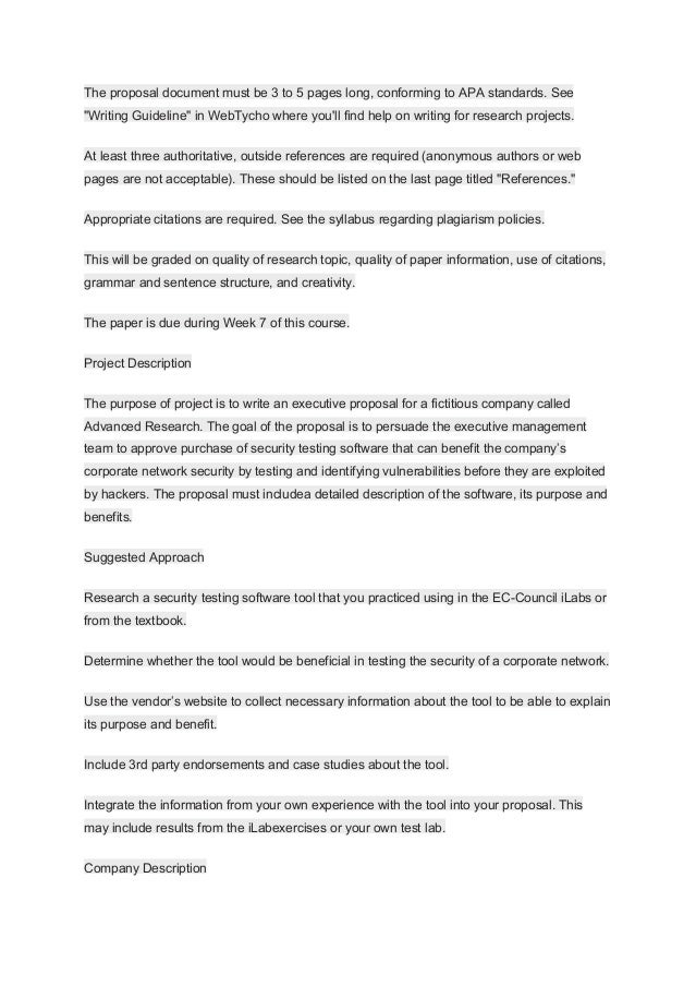 Cmit 321 Executive Proposal Project
