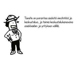 Tavoite on parantaa sisäistä viestintää ja
keskustelua, ja toimia keskustelukanavana
asiakkaiden ja yrityksen välillä.
 