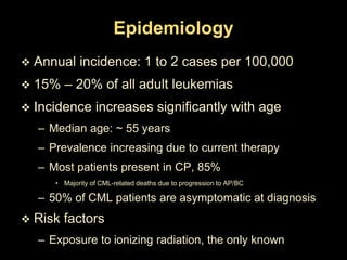 Chronic myeloid leukemia genetics гбйт ягш | PPTX