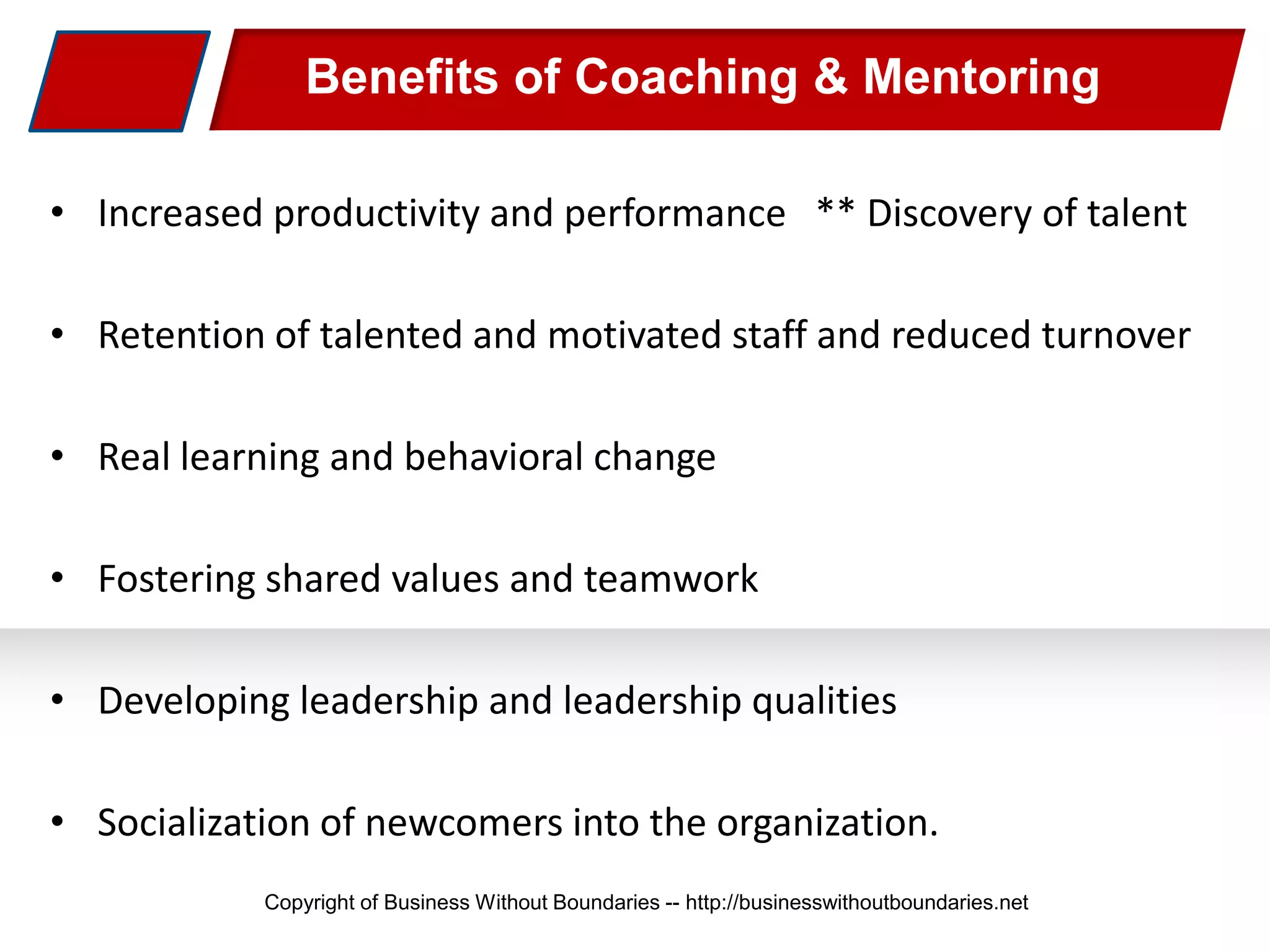 Coaching & Mentoring for Leadership Performance | PPTX
