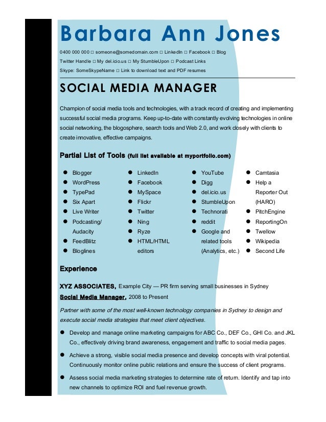 Cmmaao pmi-resume-template-social-media-manager