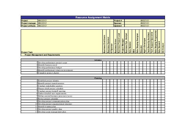 Resource assignment matrix pmp picture