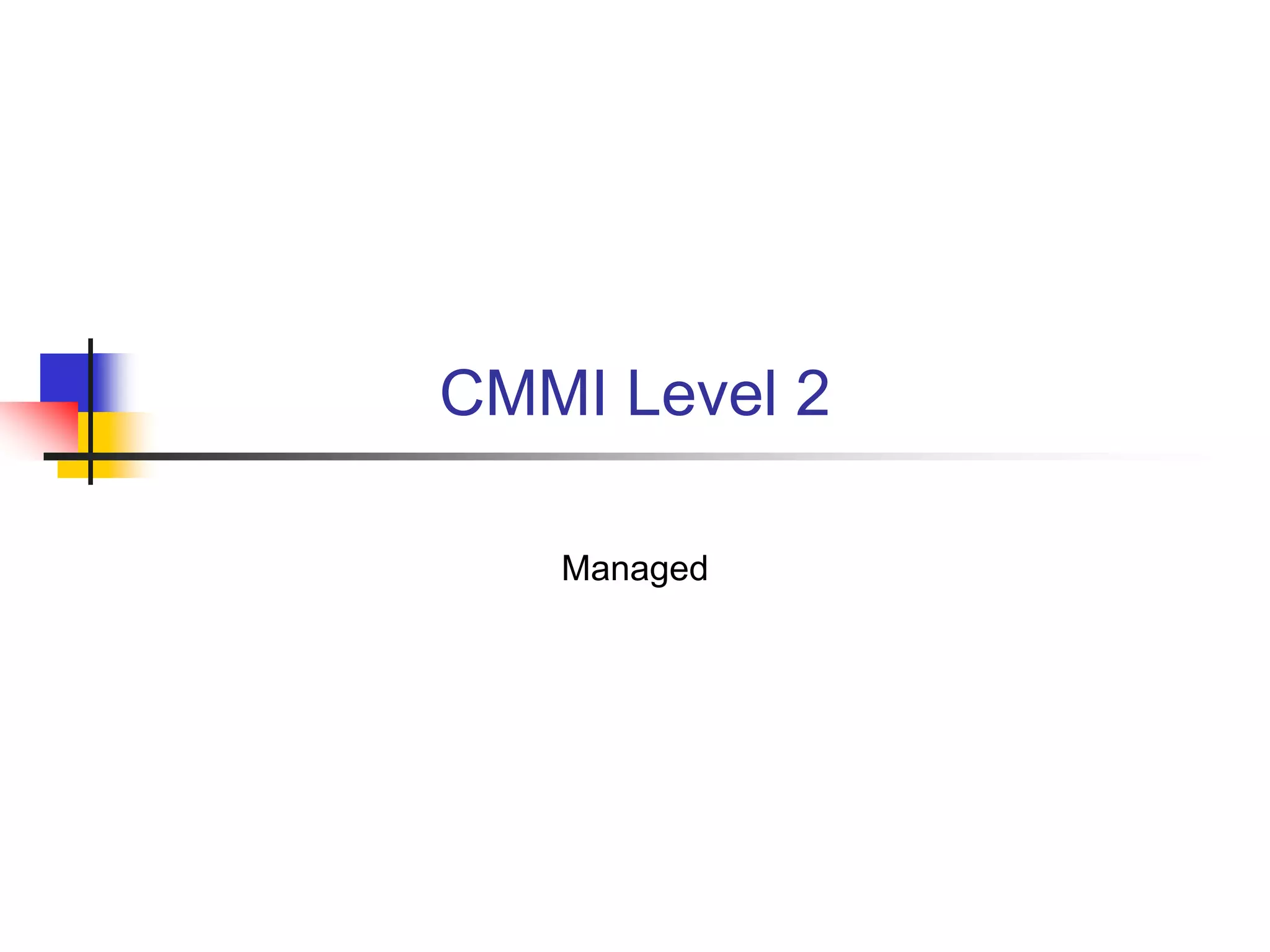 CMMI Level 2
Managed
 