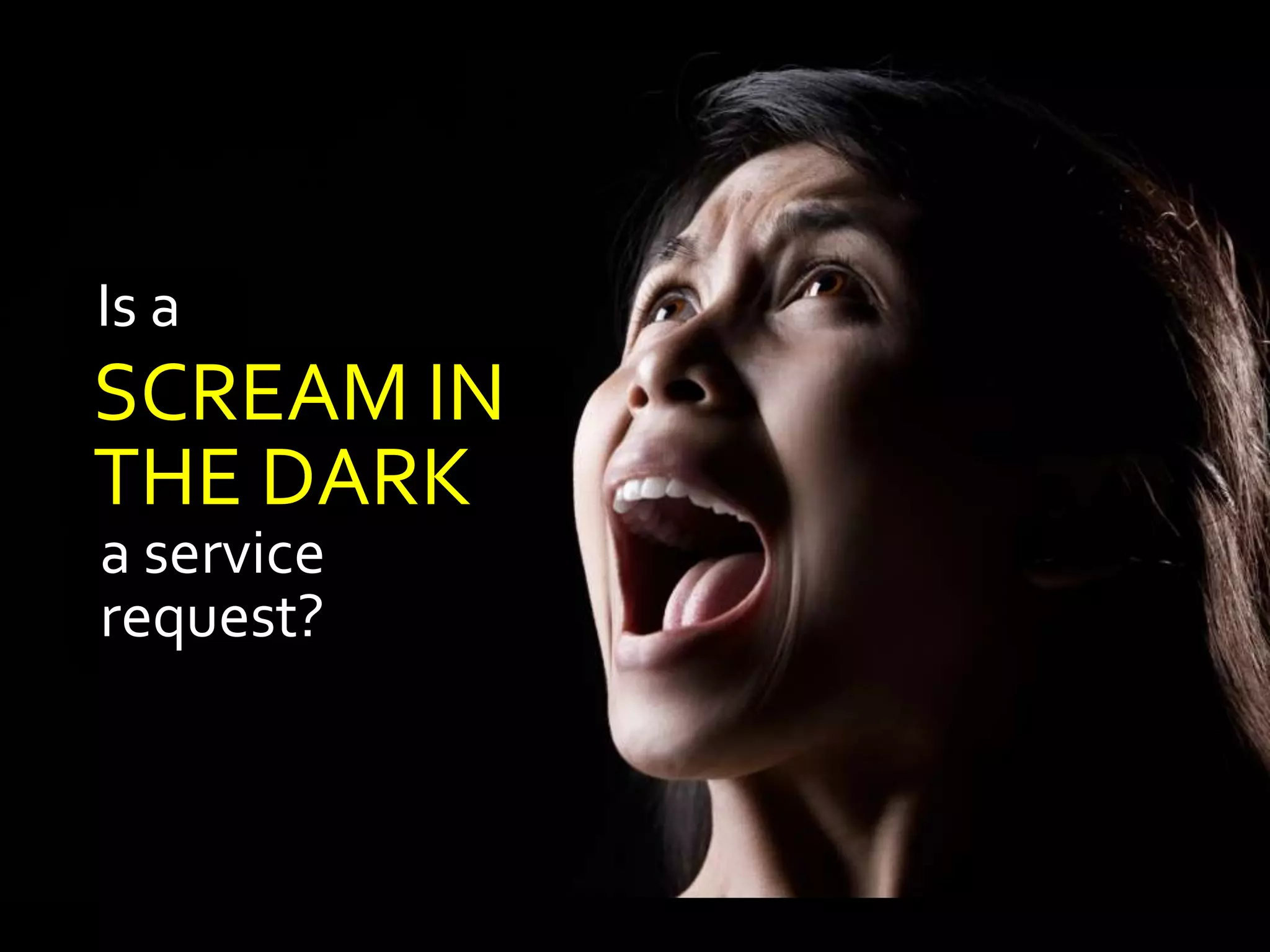 Is a
SCREAM IN
THE DARK
a service
request?
 
