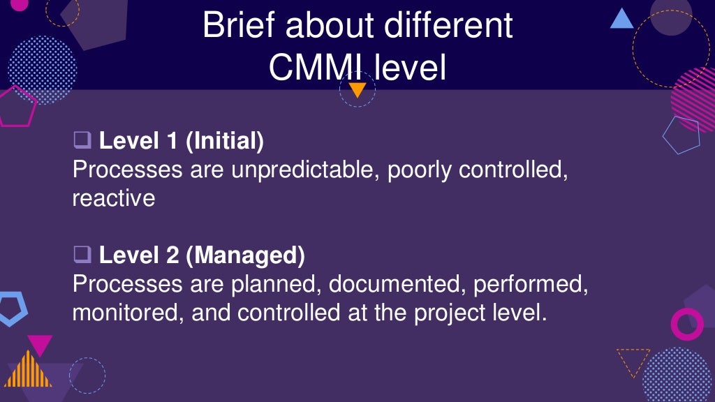 CMMI Certification Level 1 5 