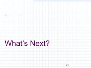 34
What’s Next?
 