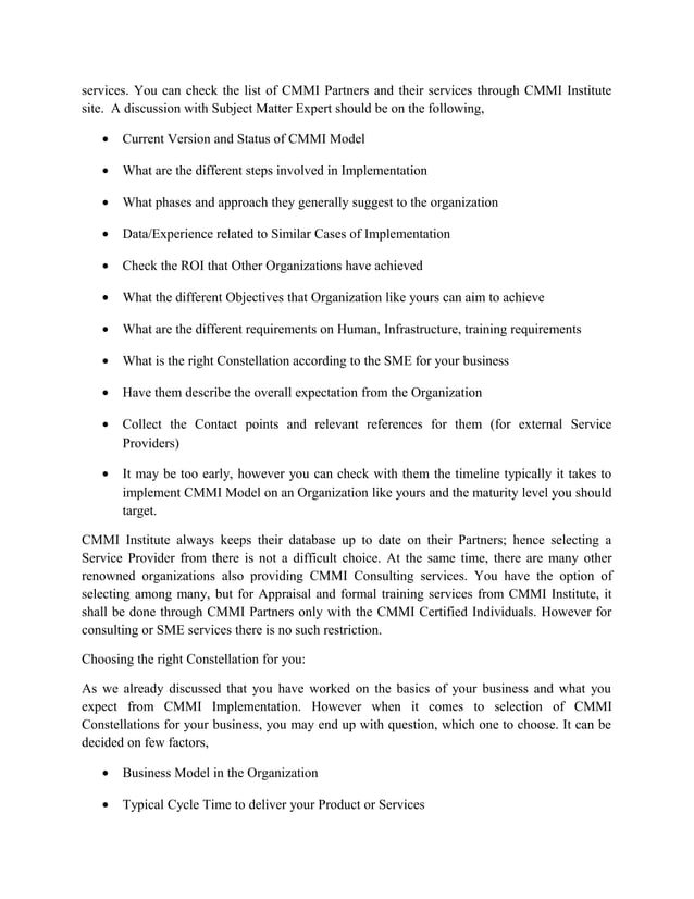 CMMI Implementation Guide