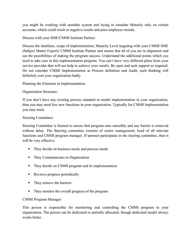 CMMI Implementation Guide