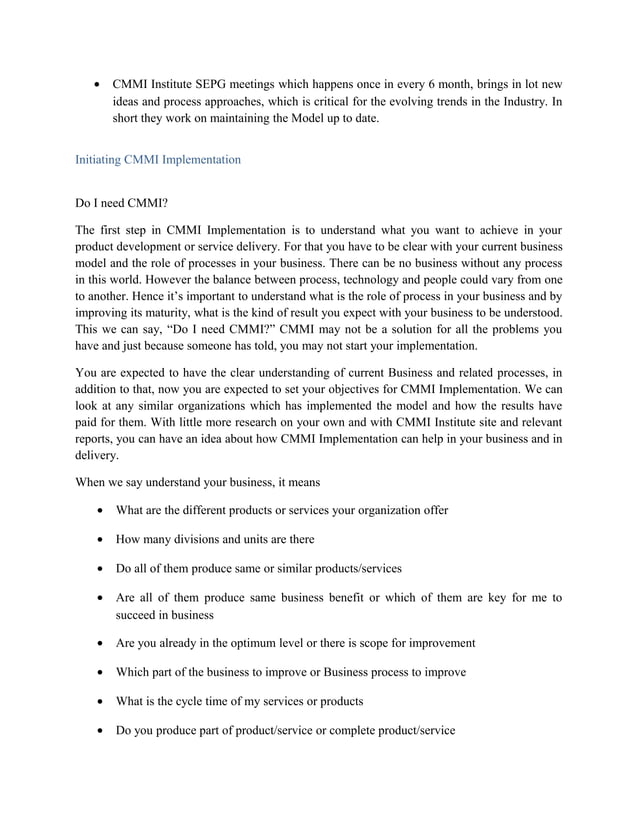 CMMI Implementation Guide