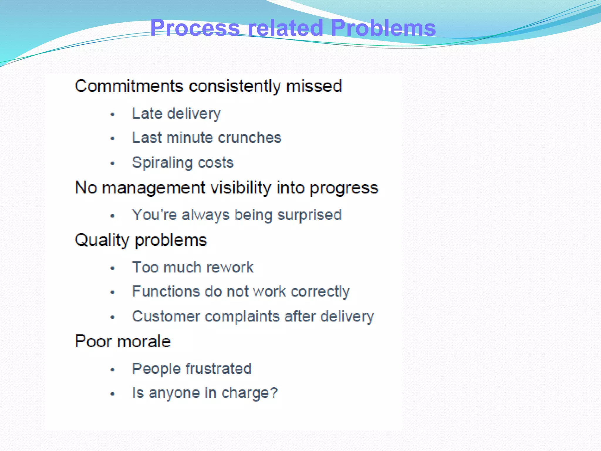 Process related Problems
 