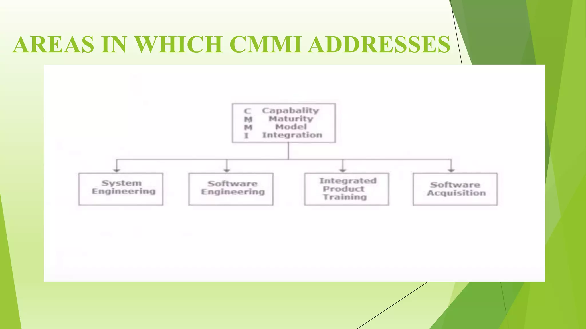 AREAS IN WHICH CMMI ADDRESSES
 