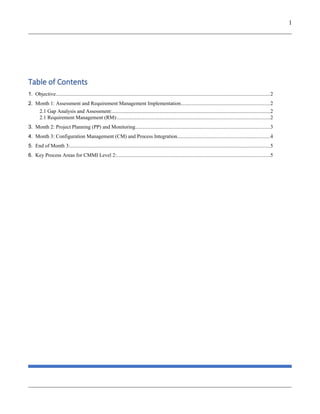 Strategice Plan for CMMI Implementation For Next 3 Months | PDF