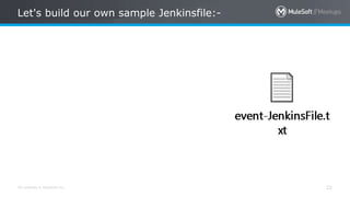 All contents © MuleSoft Inc.
Let's build our own sample Jenkinsfile:-
22
 