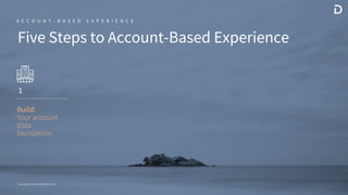 Copyright ©2020 / Demandbase Inc.
Copyright ©2020 / Demandbase Inc.
Copyright ©2020 / Demandbase Inc.
1
Five Steps to Account-Based Experience
A C C O U N T - B A S E D E X P E R I E N C E
Build:
Your account
data
foundation
 