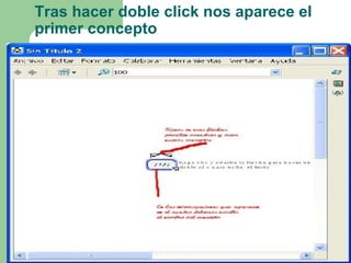 Tras hacer doble click nos aparece el primer concepto 