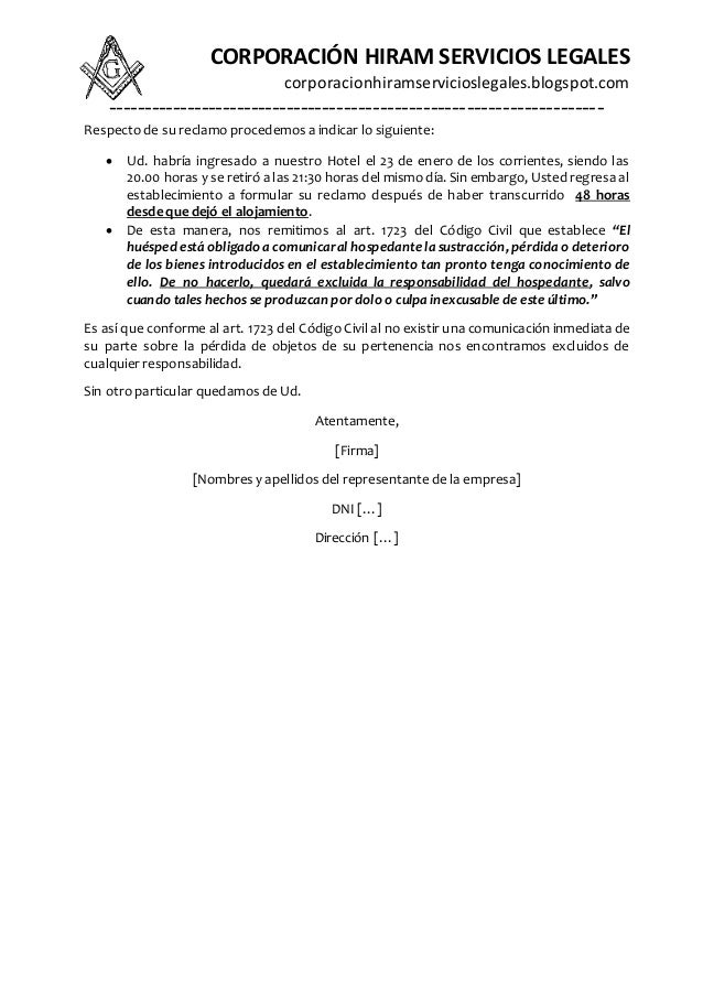 Cómo dar respuesta a una reclamación realizada en el libro 