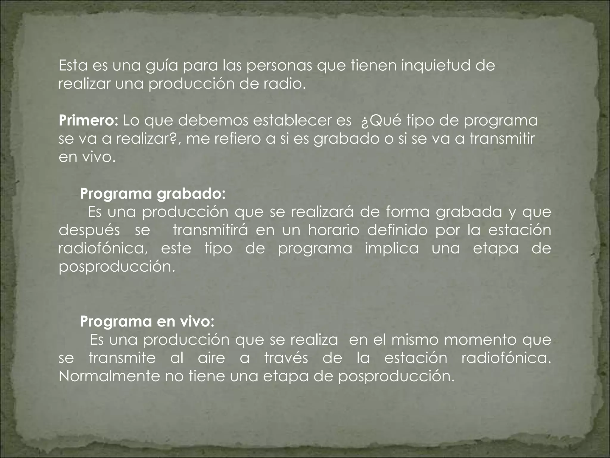 ¿CÓMO HACER UN PROGRAMA DE RADIO? | PPT