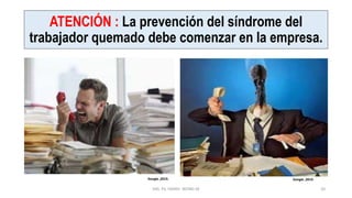 ATENCIÓN : La prevención del síndrome del
trabajador quemado debe comenzar en la empresa.
MG. PS. FANNY WONG M 20
Google ,2019. Google ,2019.
 