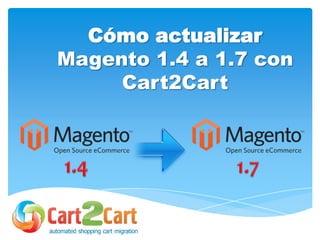 Cómo actualizar
Magento 1.4 a 1.7 con
Cart2Cart
 