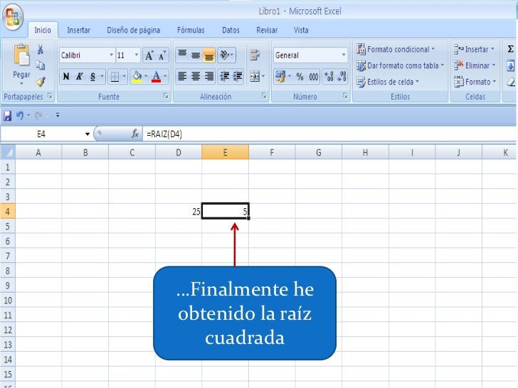 Cómo calcular la raíz cuadrada en excel