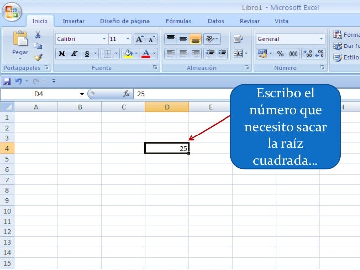 Cómo calcular la raíz cuadrada en excel