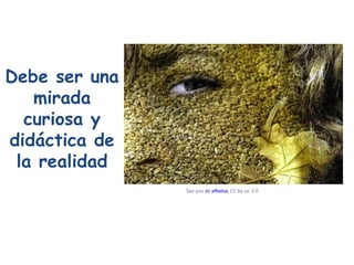 Debe ser una mirada curiosa y didáctica de la realidad See   you   de  elhoisa ,  CC by- sa   2.0   