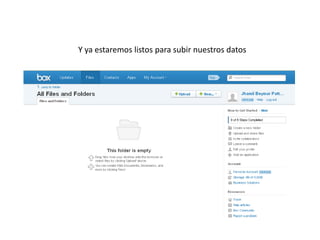 Y ya estaremos listos para subir nuestros datos
 