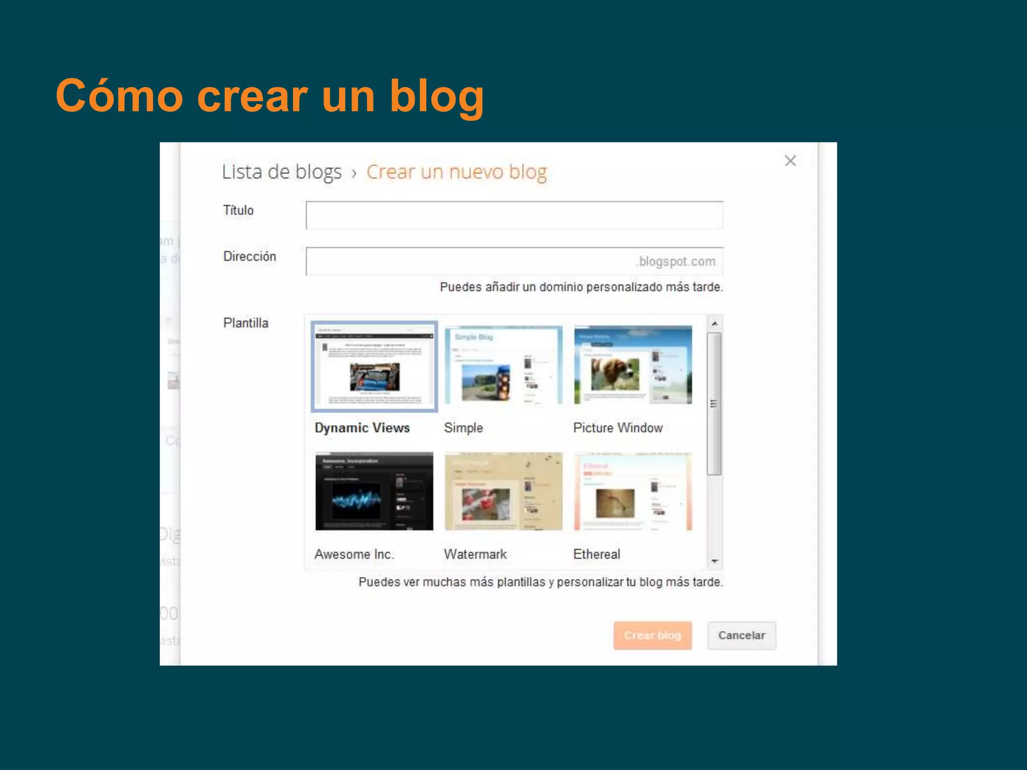Cómo crear un blog