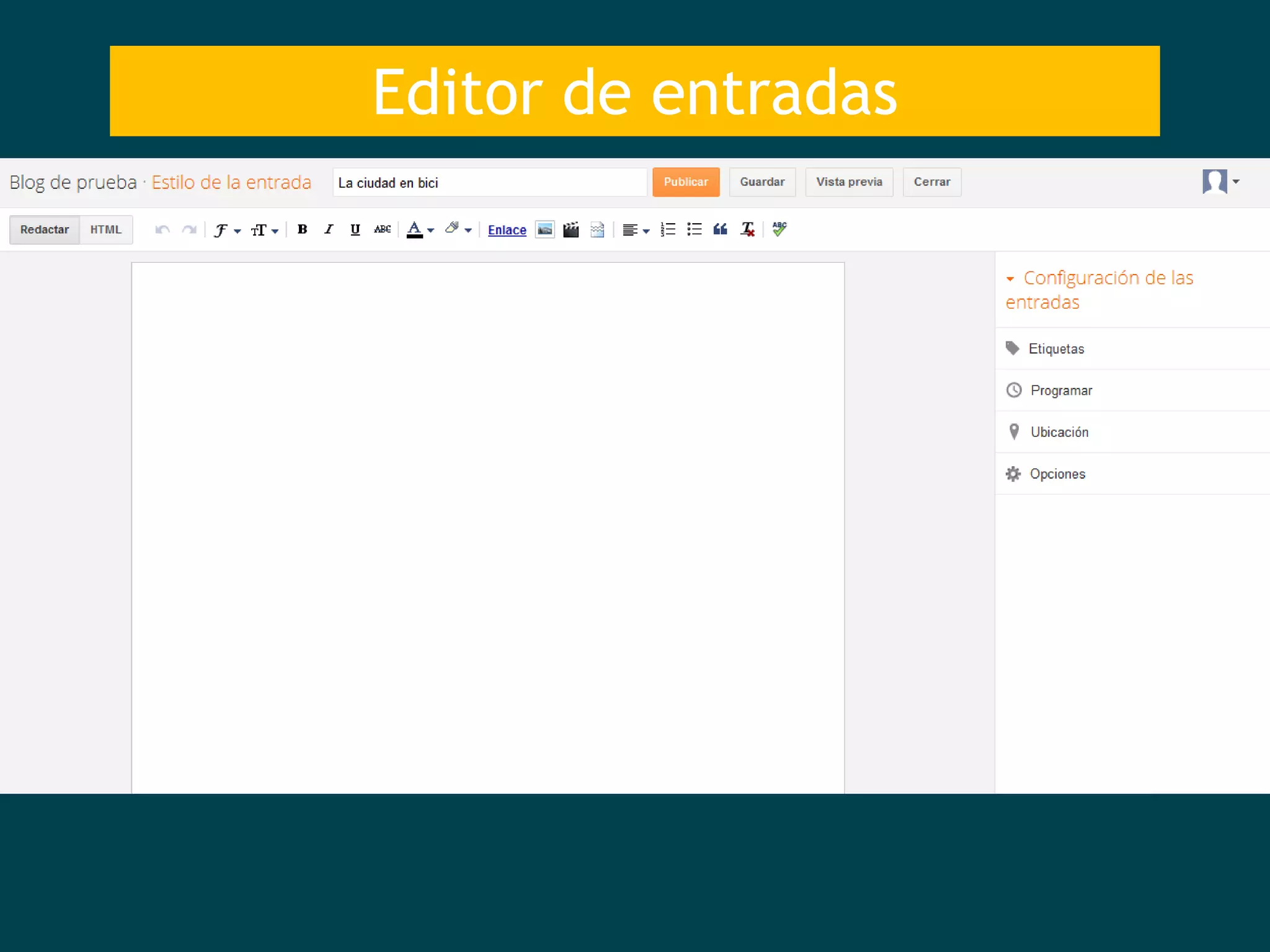 Editor de entradas