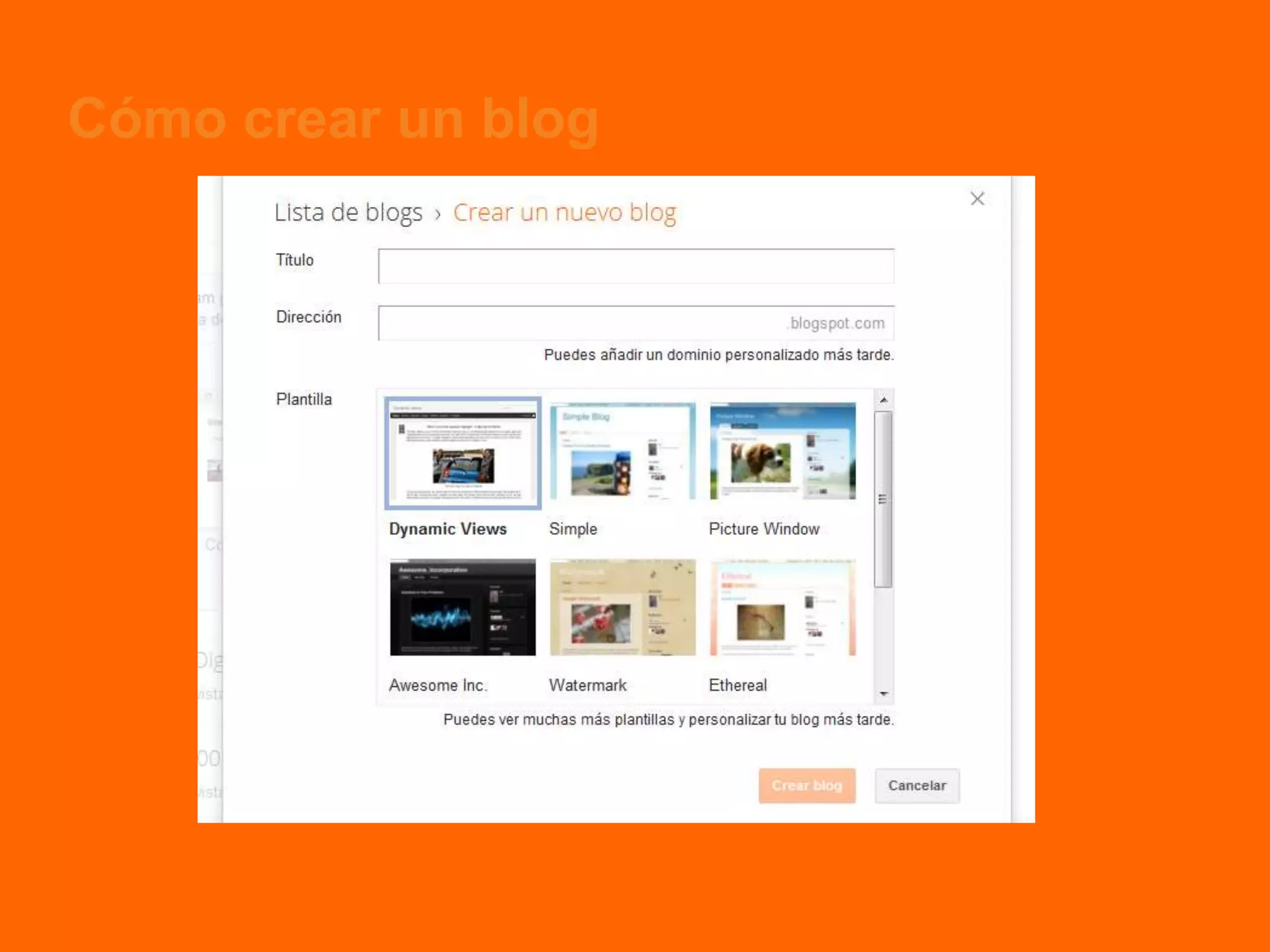 Cómo crear un blog
 