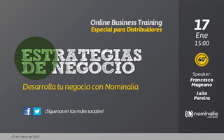 DOMAINS & ADVERTISING




Strategie di vendita per i
Rivenditori Register.it
Speaker: Francesco Magnano

17 de Enero de 2013
 