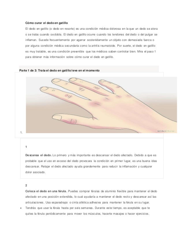 Cómo curar el dedo en gatillo