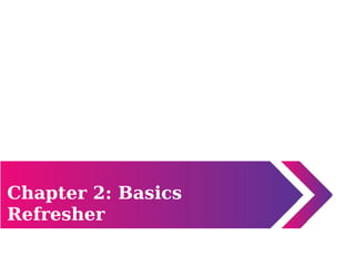 Chapter 2: Basics
Refresher
 