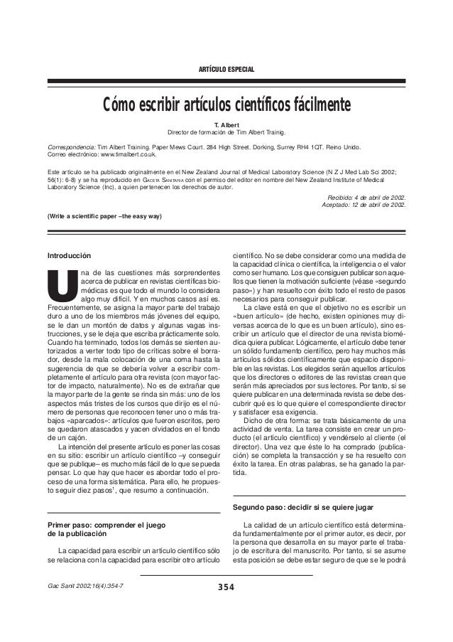 Cómo escribir artículos científicos fácilmente Cómo escribir artículos científicos fácilmente