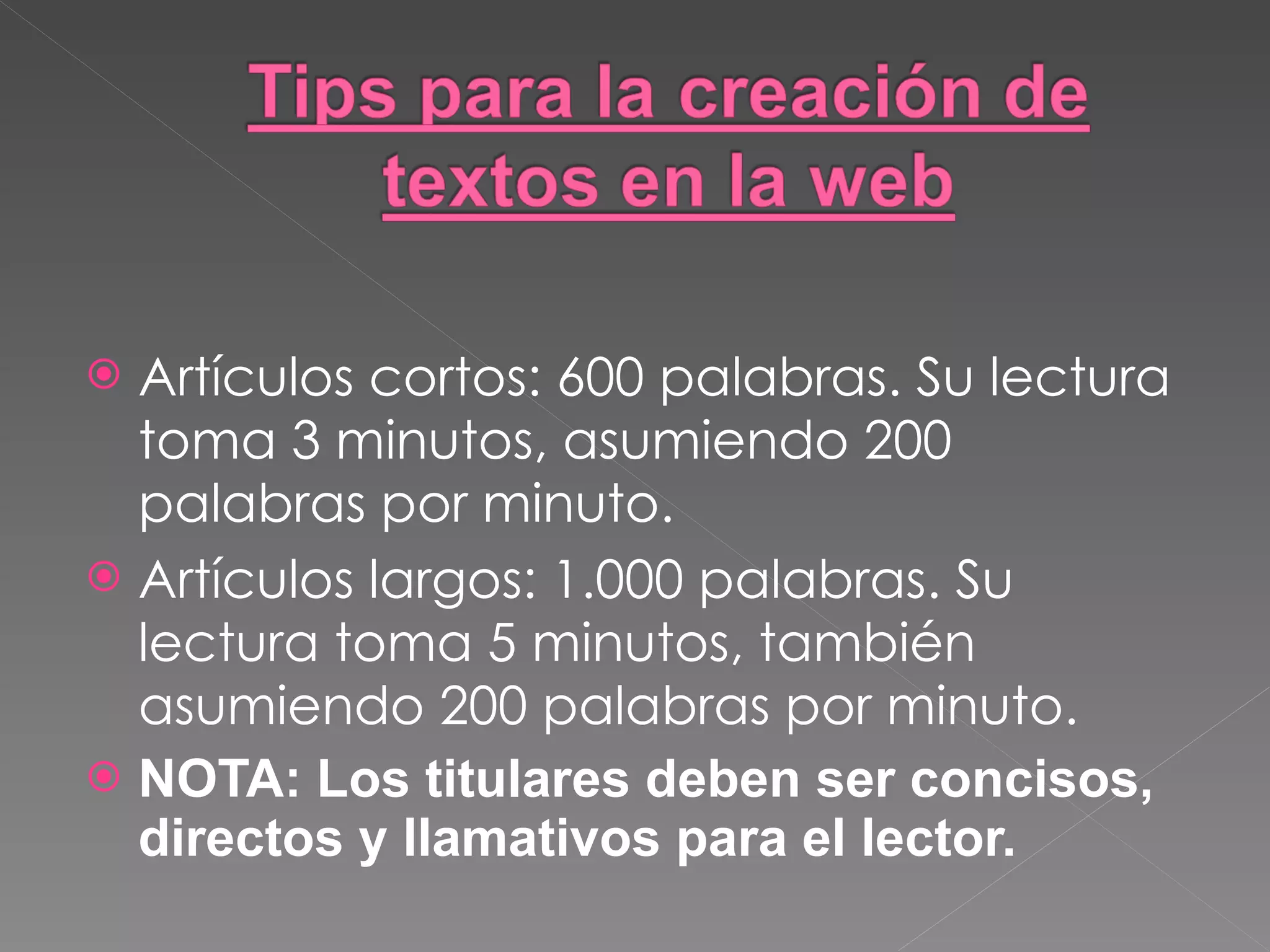 Cómo escribir en la web ppt