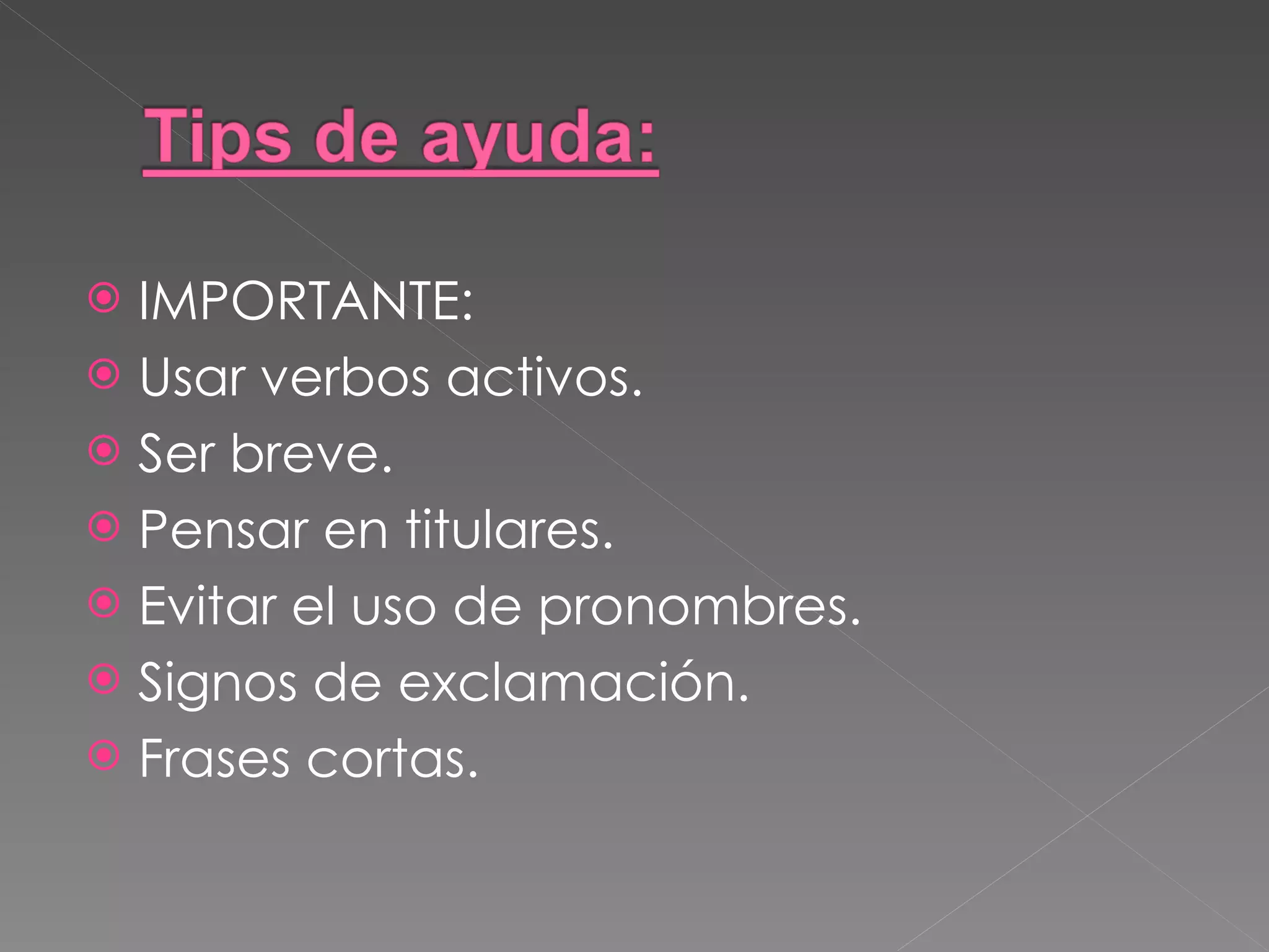 Cómo escribir en la web ppt