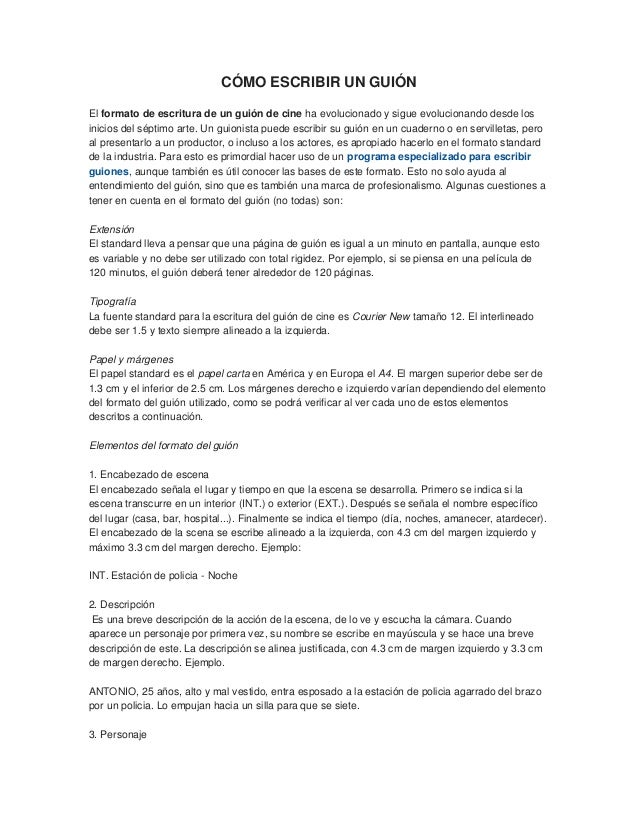 Cómo escribir un guión