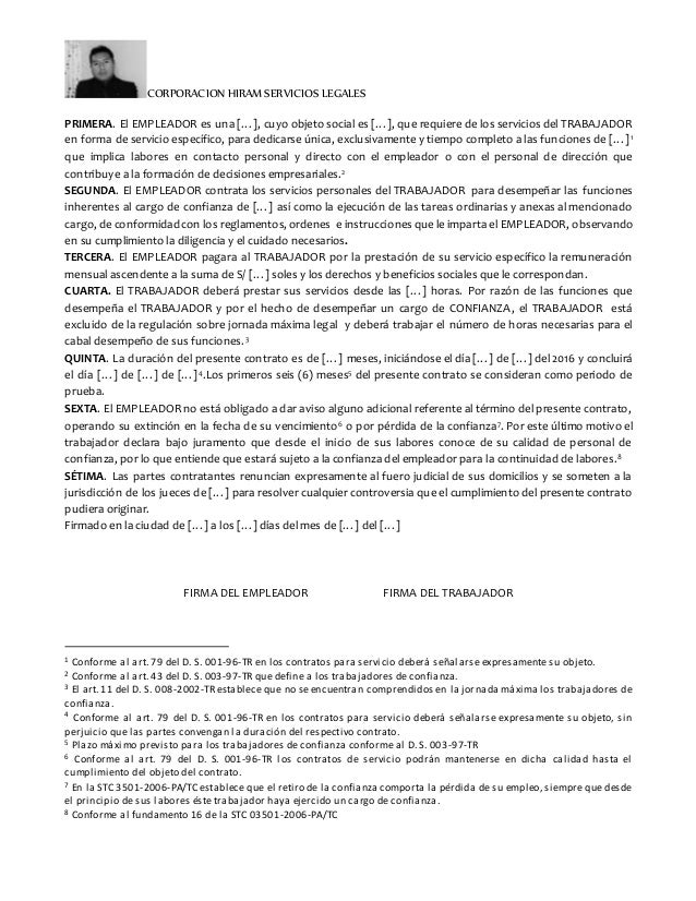 Modelo De Contrato De Trabajo Ecuador 2020