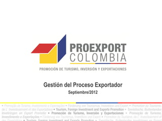 Gestión del Proceso Exportador
         Septiembre/2012
 