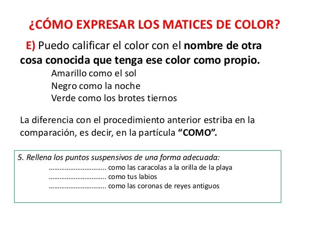 La Descripción Matices Del Color