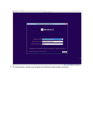 7. A continuación, tienes que aceptar los términos para poder continuar.
 