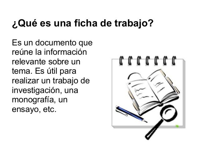 Cómo hacer fichas de trabajo